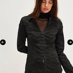 Free People Black Kenny Slim Tunic
